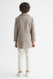 Reiss Oatmeal Gable Junior Single Breasted Overcoat - Image 5 of 7