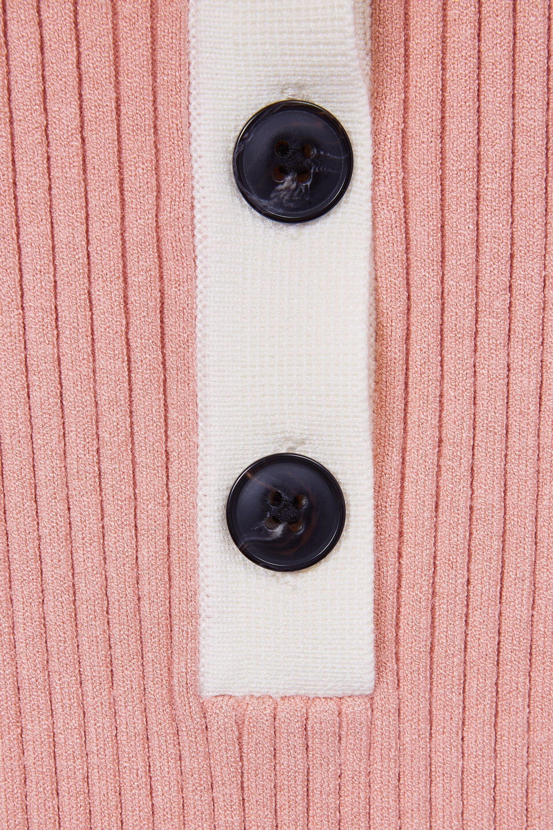 Reiss Pink Maia Junior Colourblock Knitted Top - Image 6 of 6