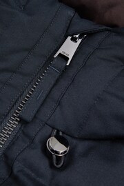 Reiss Navy Ronic Quilted Short Hooded Coat - Image 6 of 7