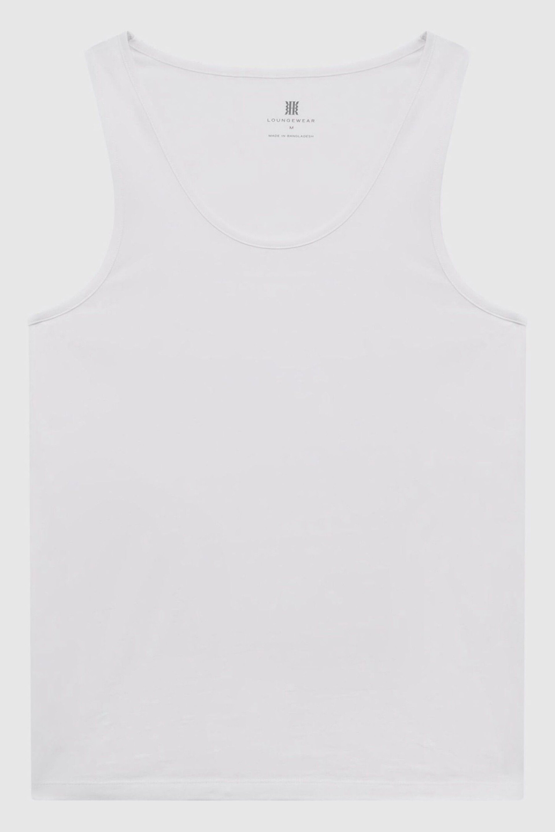 Reiss White Vinnie Cotton Stretch Vest - Image 2 of 6