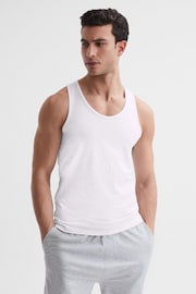 Reiss White Vinnie Cotton Stretch Vest - Image 6 of 6