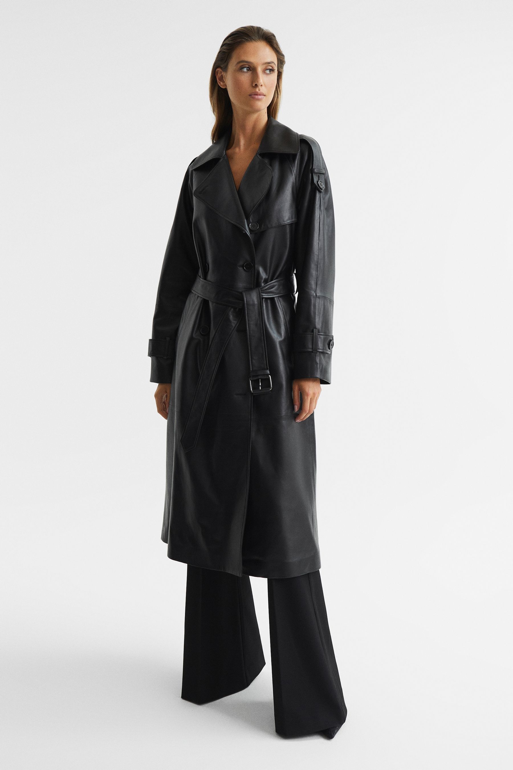 Reiss maya coat black discount