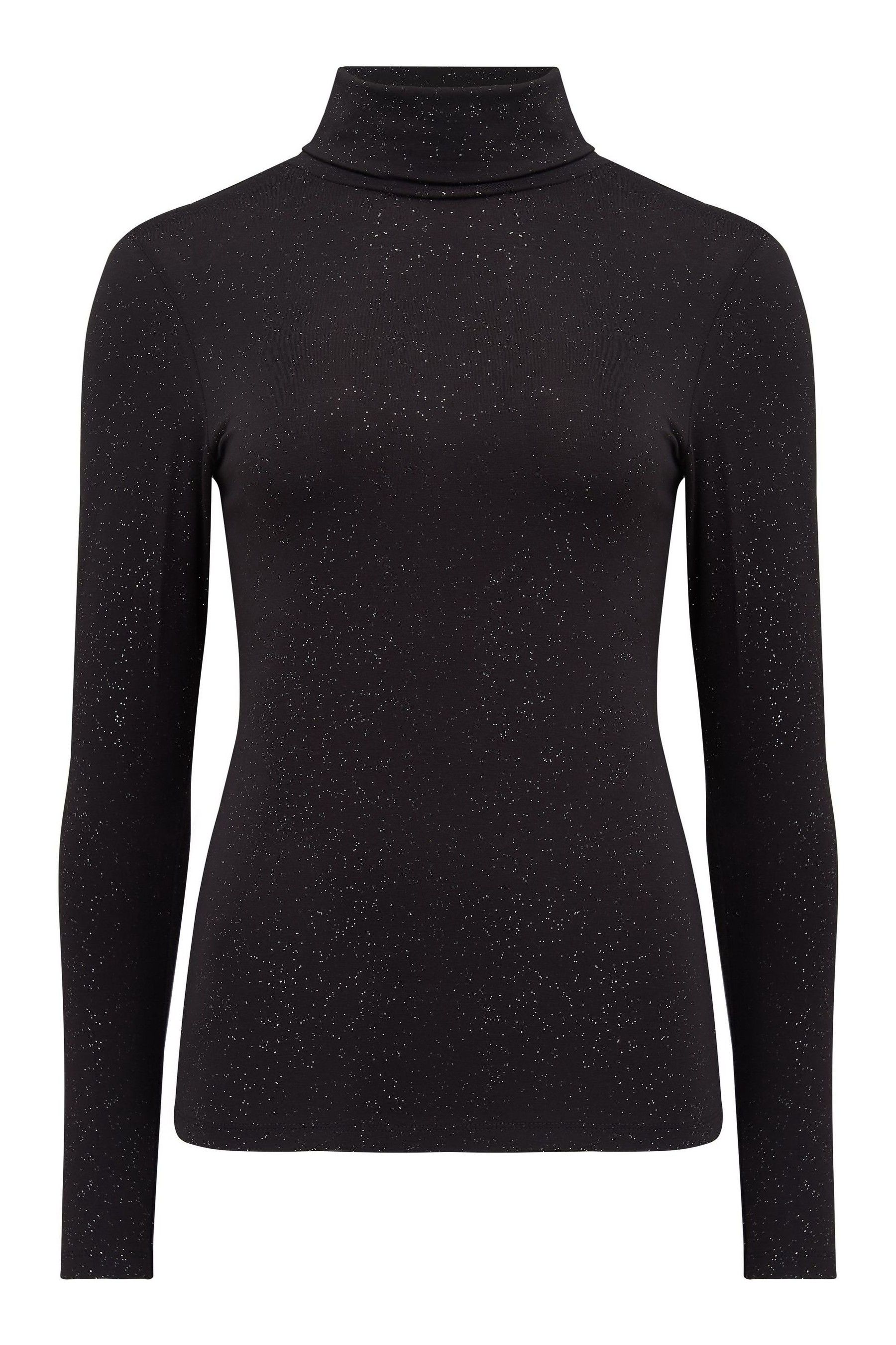 Buy Pour Moi Black Glitter Roll Neck Round Neck from Next Luxembourg