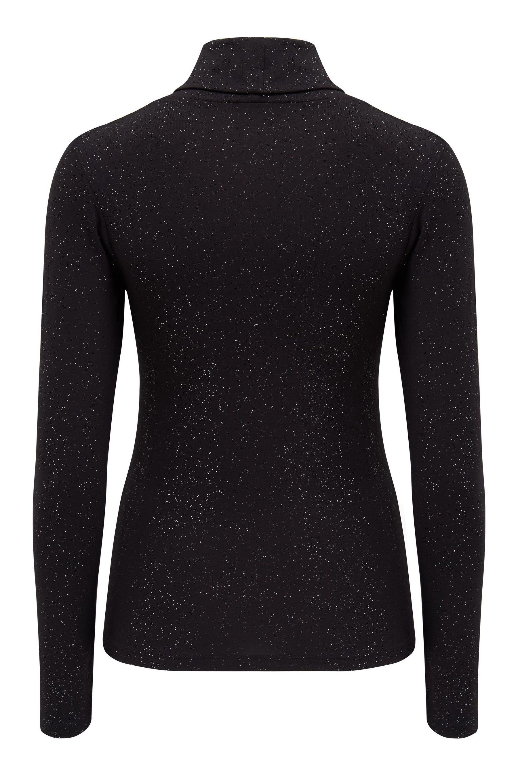 Buy Pour Moi Black Glitter Roll Neck Round Neck from Next Luxembourg