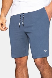 Threadbare Blue Basic Fleece Shorts - Image 4 of 4