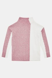 Reiss Pink/White Gaia Senior Colour Block Wool Blend Jumper - Image 2 of 6