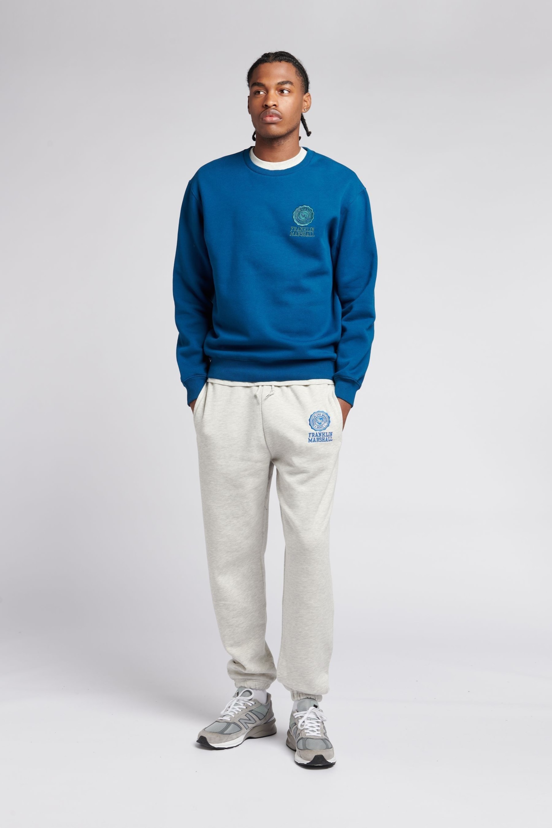 Franklin & Marshall Mens Blue Crest Crew Sweatshirt - Image 3 of 5