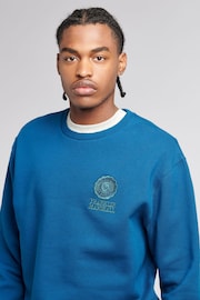 Franklin & Marshall Mens Blue Crest Crew Sweatshirt - Image 5 of 5