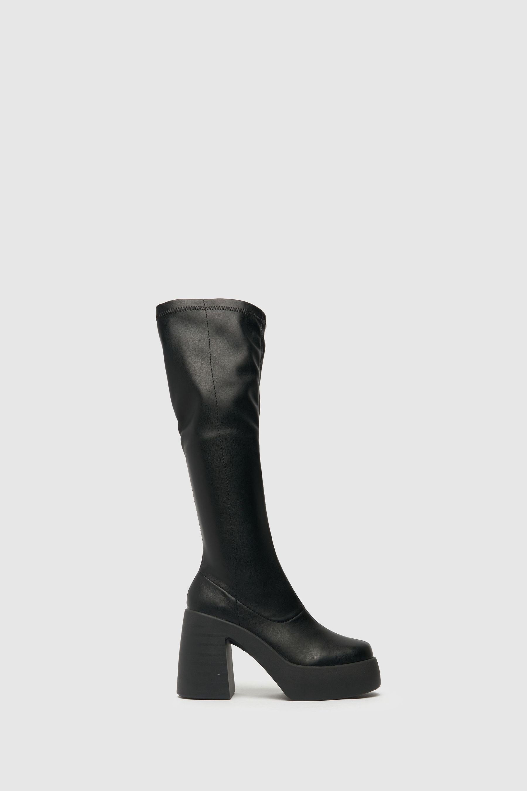 Buy Schuh Delilah Platform Stretch Black Knee Boots from Next Japan