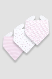 JoJo Maman Bébé Pink 3-Pack Ele Baby Dribble Bibs - Image 1 of 4