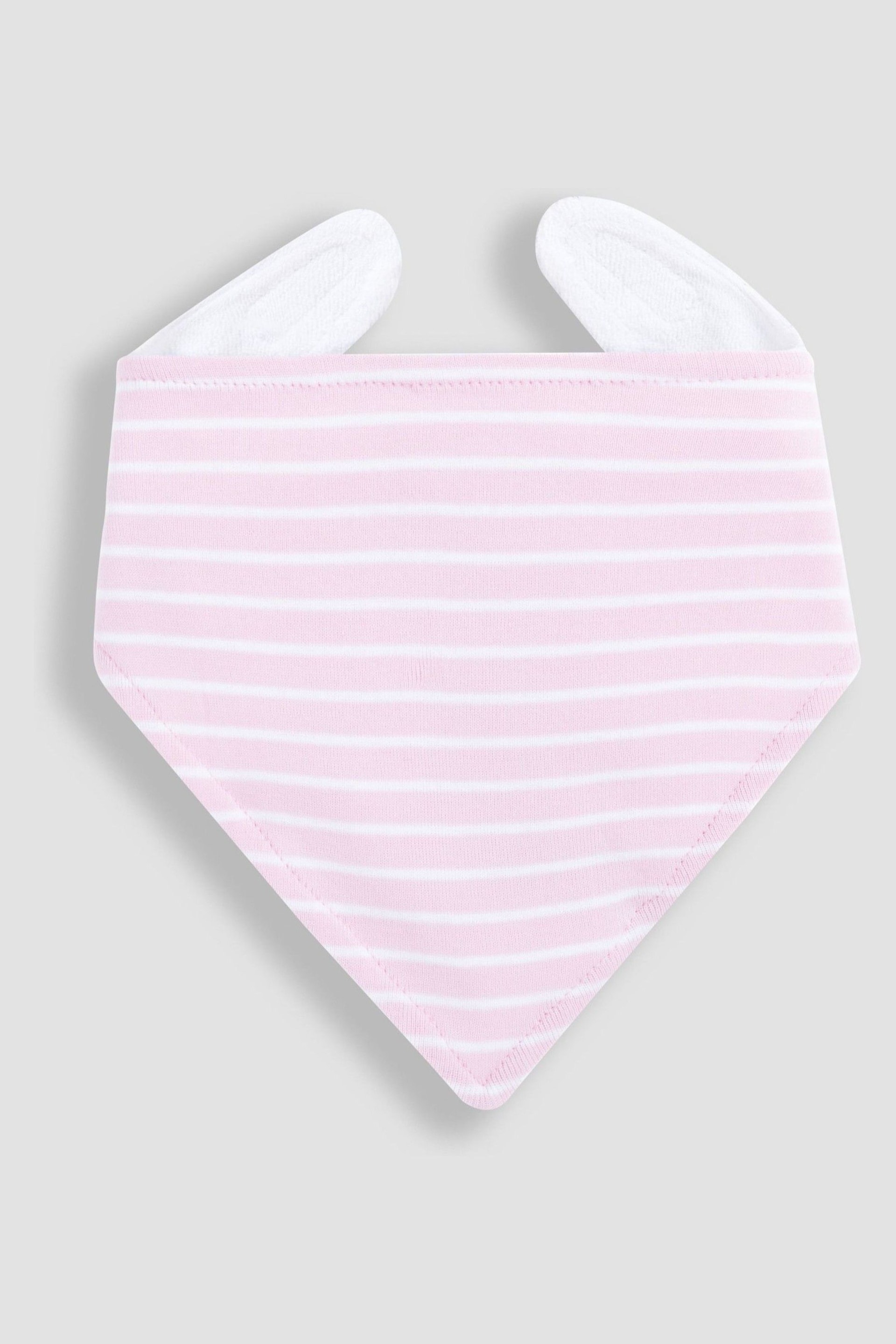 JoJo Maman Bébé Pink 3-Pack Ele Baby Dribble Bibs - Image 3 of 4