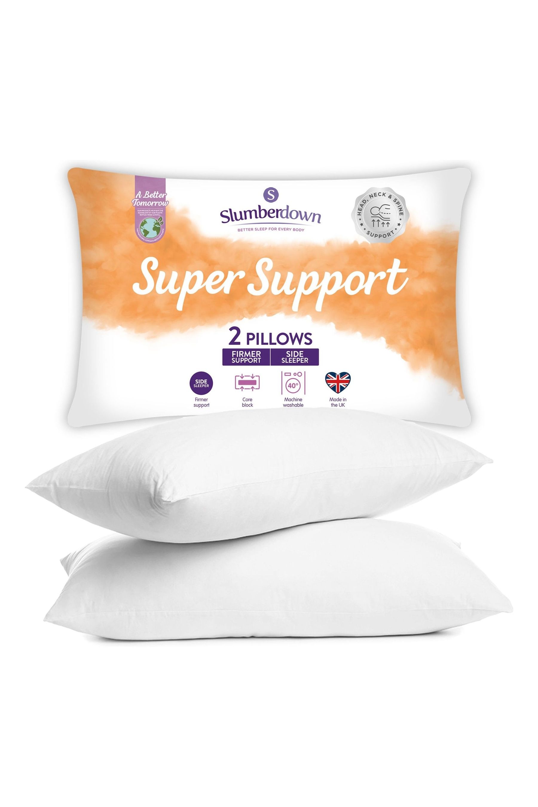 Buy Slumberdown 2 Pack Super Support White Pillows from the Next UK online shop
