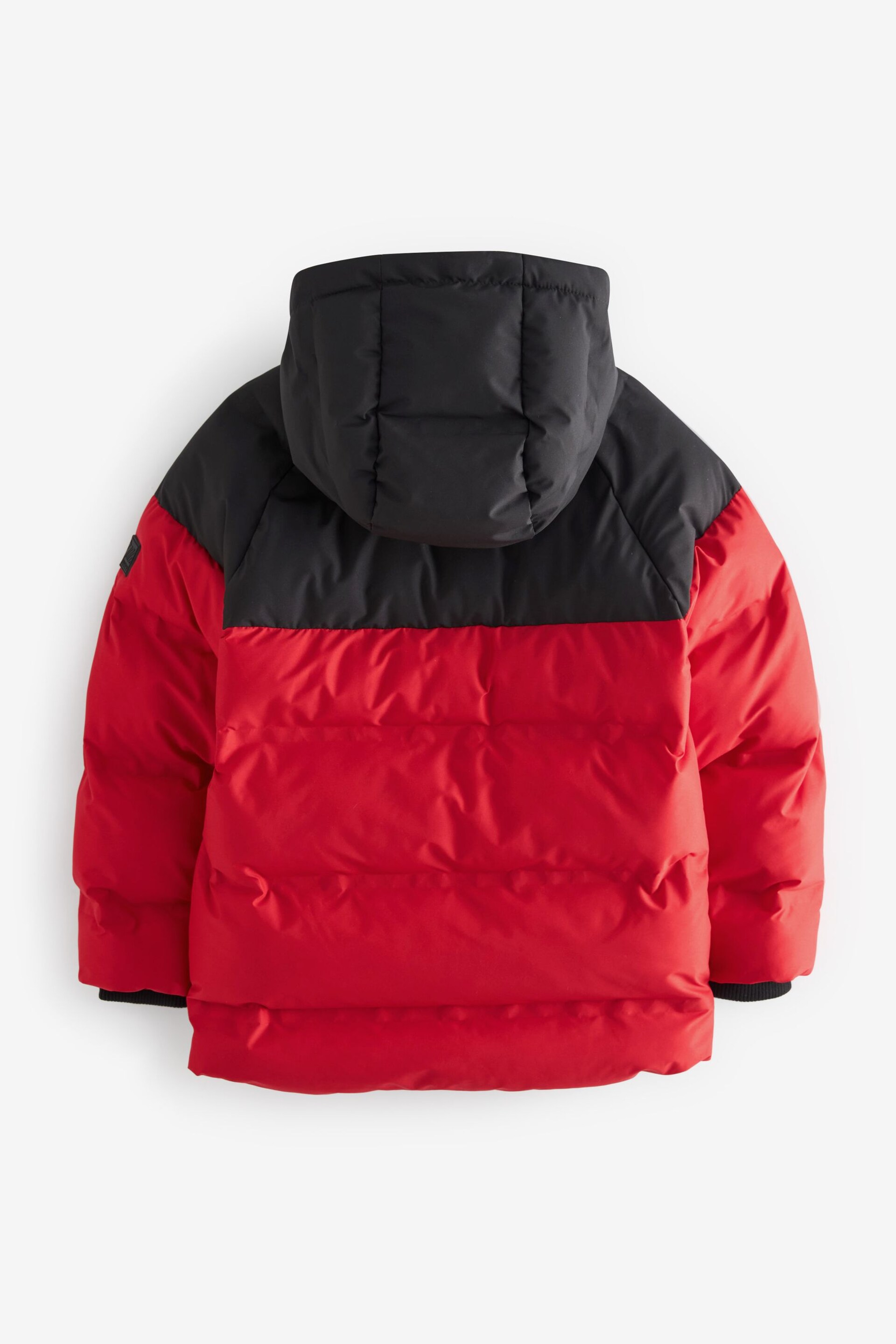 Red and Black Fleece Lined Padded Puffer Coat (3-16yrs) - Image 2 of 6
