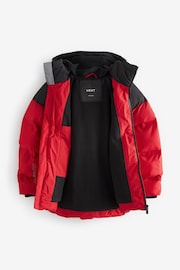 Red and Black Fleece Lined Padded Puffer Coat (3-16yrs) - Image 3 of 6