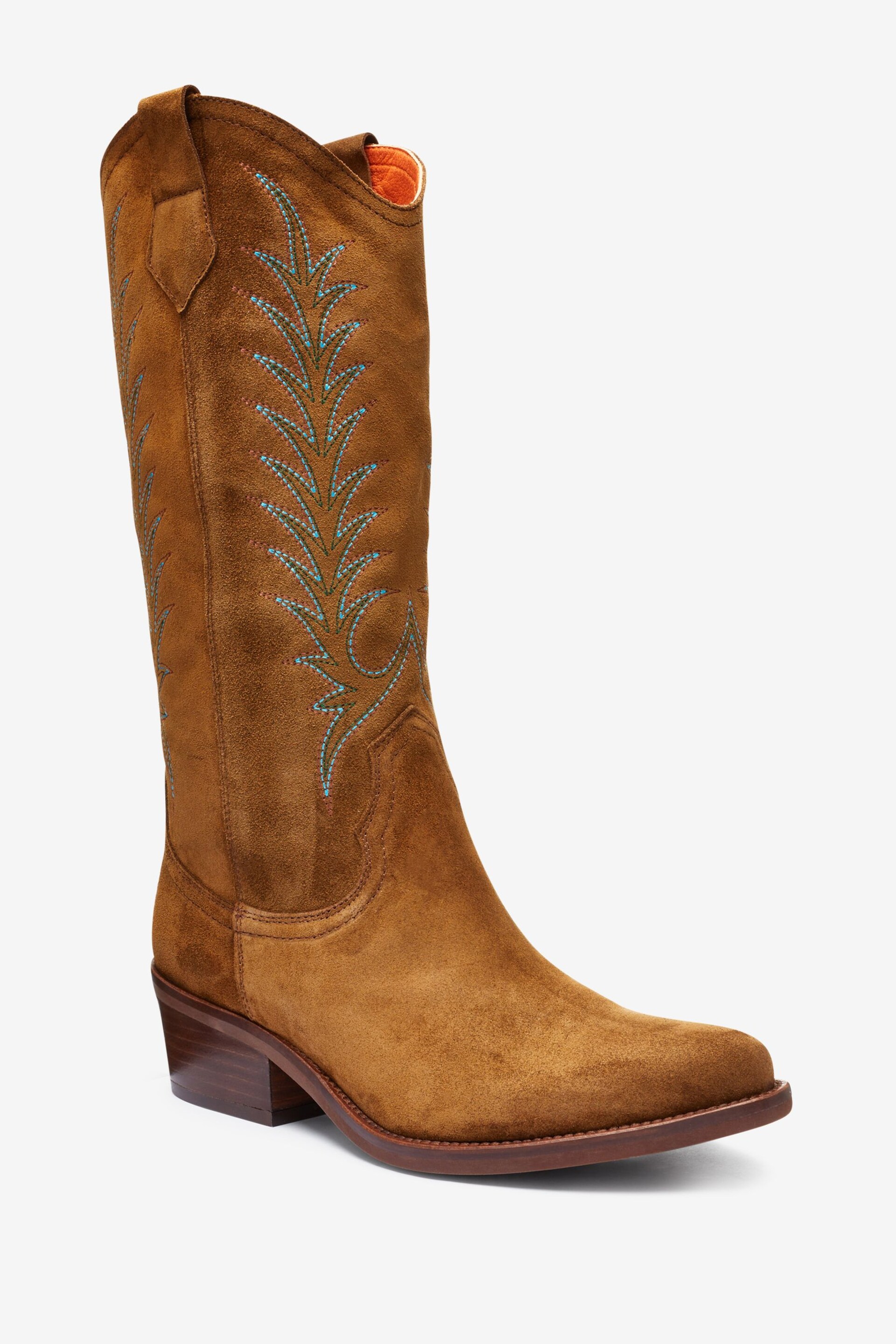 Penelope Chilvers Goldie Embroidered Cowboy Brown Boots - Image 10 of 16