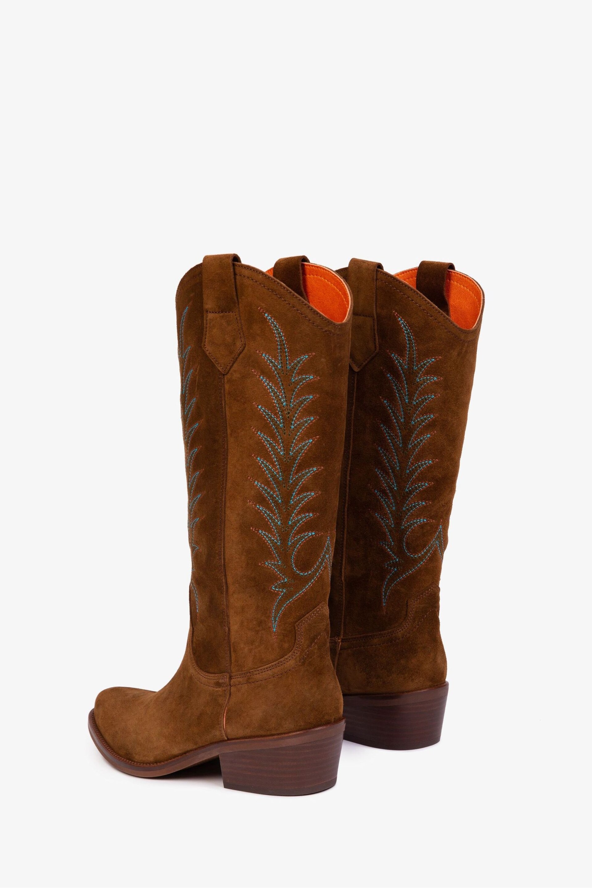 Penelope Chilvers Goldie Embroidered Cowboy Brown Boots - Image 13 of 16