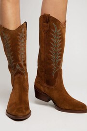 Penelope Chilvers Goldie Embroidered Cowboy Brown Boots - Image 7 of 16