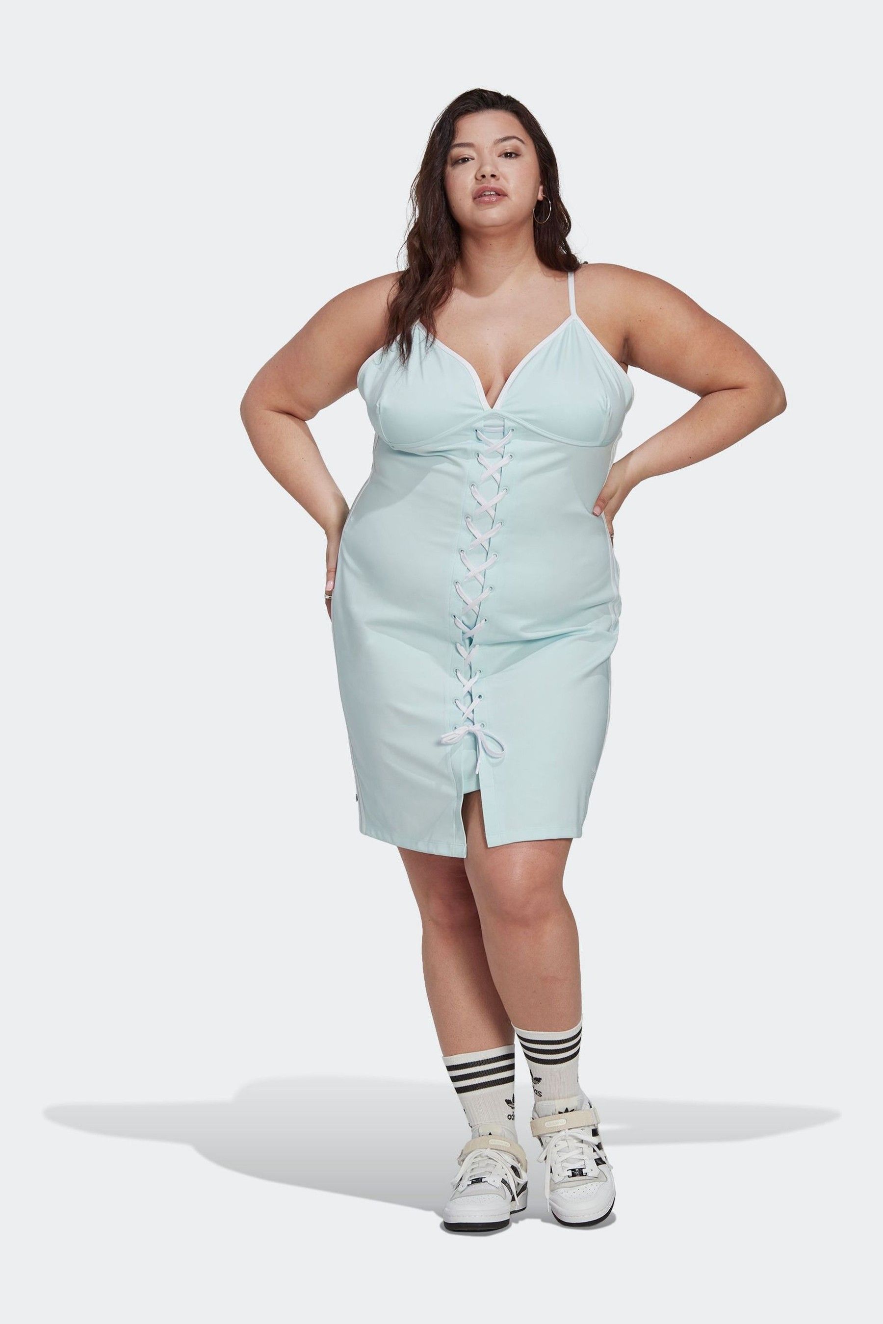 Buy adidas Originals Blue Plus Size Always Laced Strap Dress from the Next UK online shop