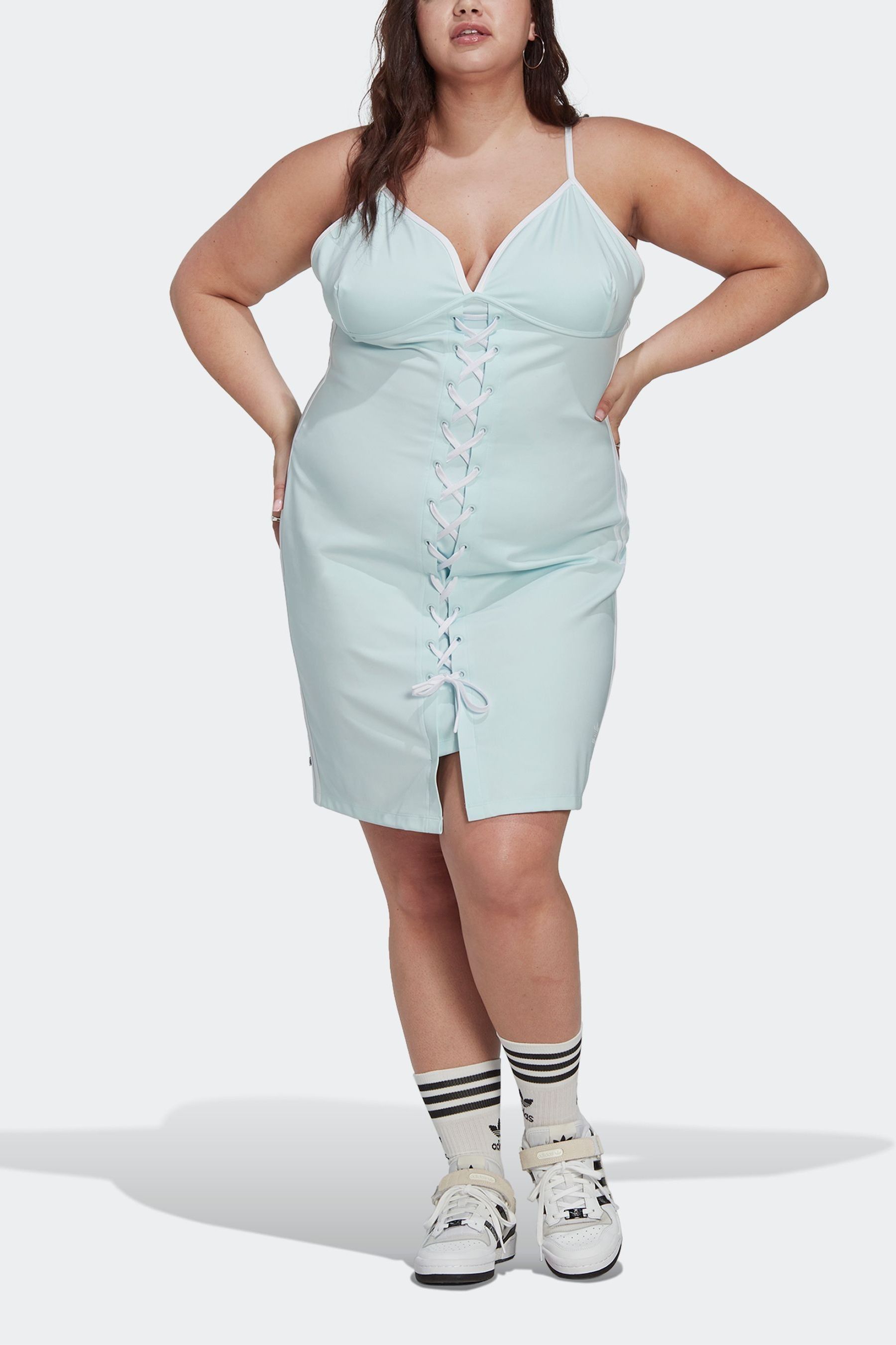 Buy adidas Originals Blue Plus Size Always Laced Strap Dress from the Next UK online shop