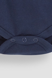 JoJo Maman Bébé Navy Plain Long Sleeve Polo Shirt Bodysuit - Image 3 of 3