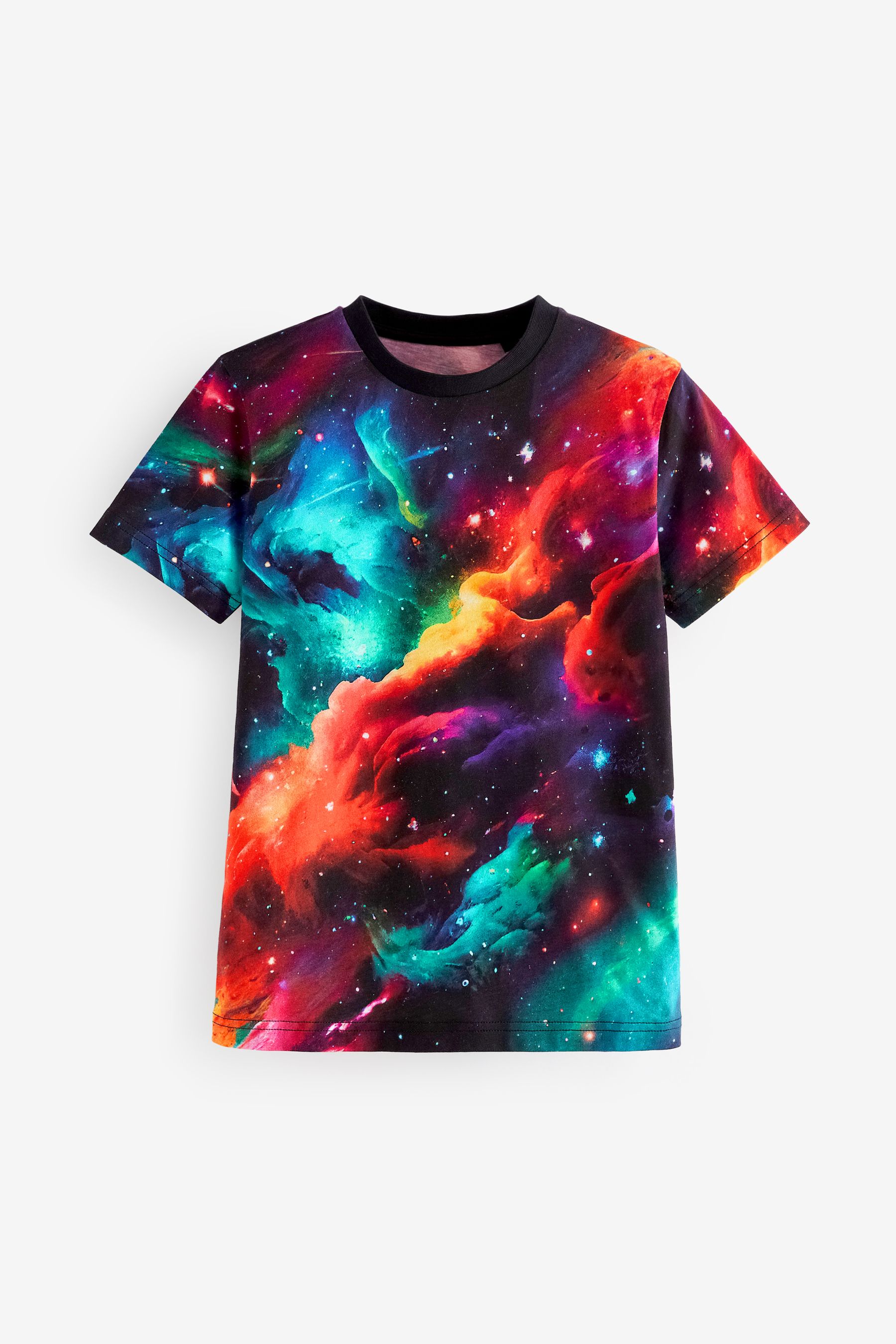 Galaxy print crew neck hotsell