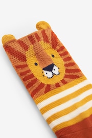 JoJo Maman Bébé Orange 3-Pack Safari Socks - Image 2 of 2