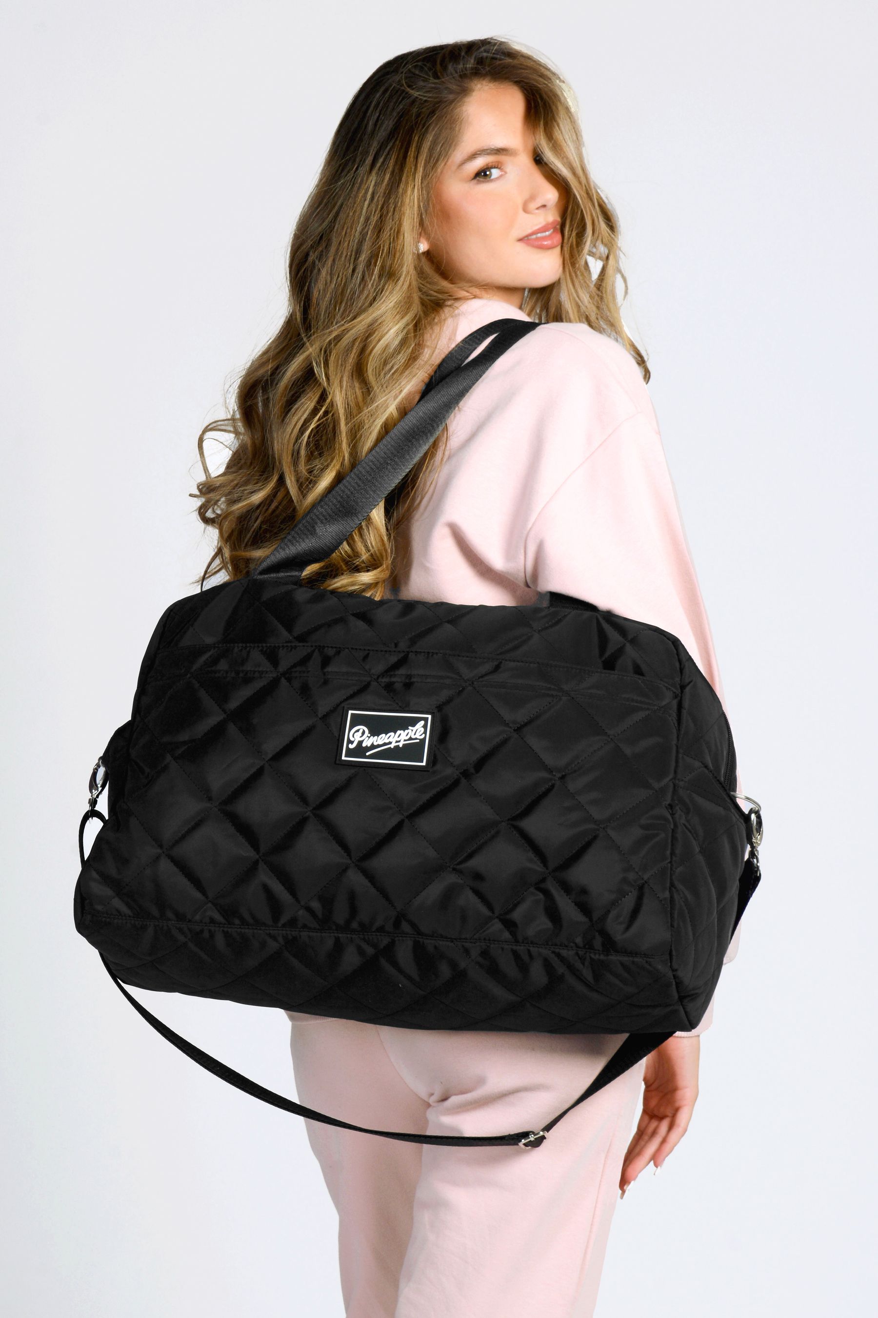 Buy Pineapple Black Quilted Holdall Bag from Next Canada