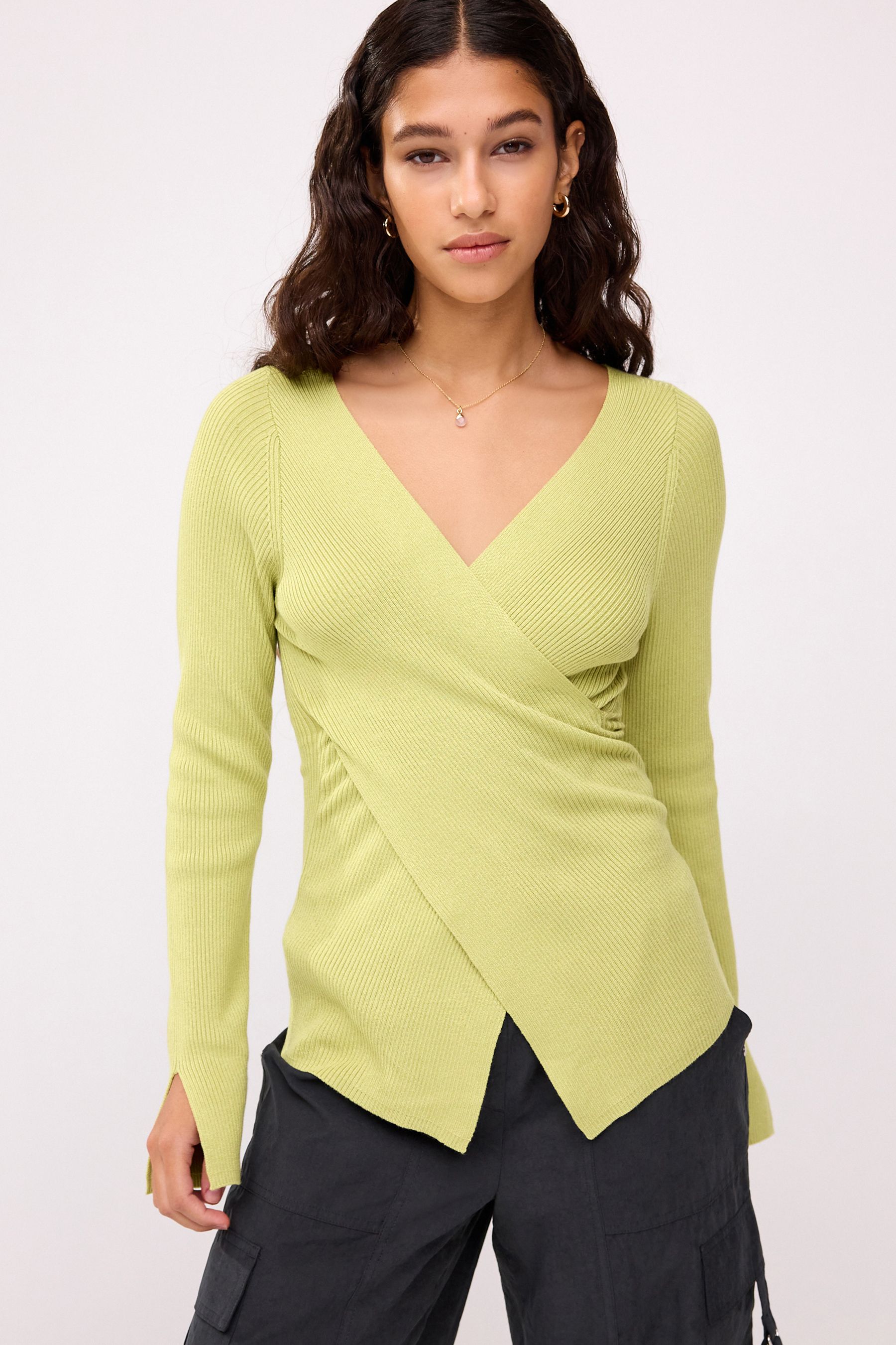 Lime green jumper womens top