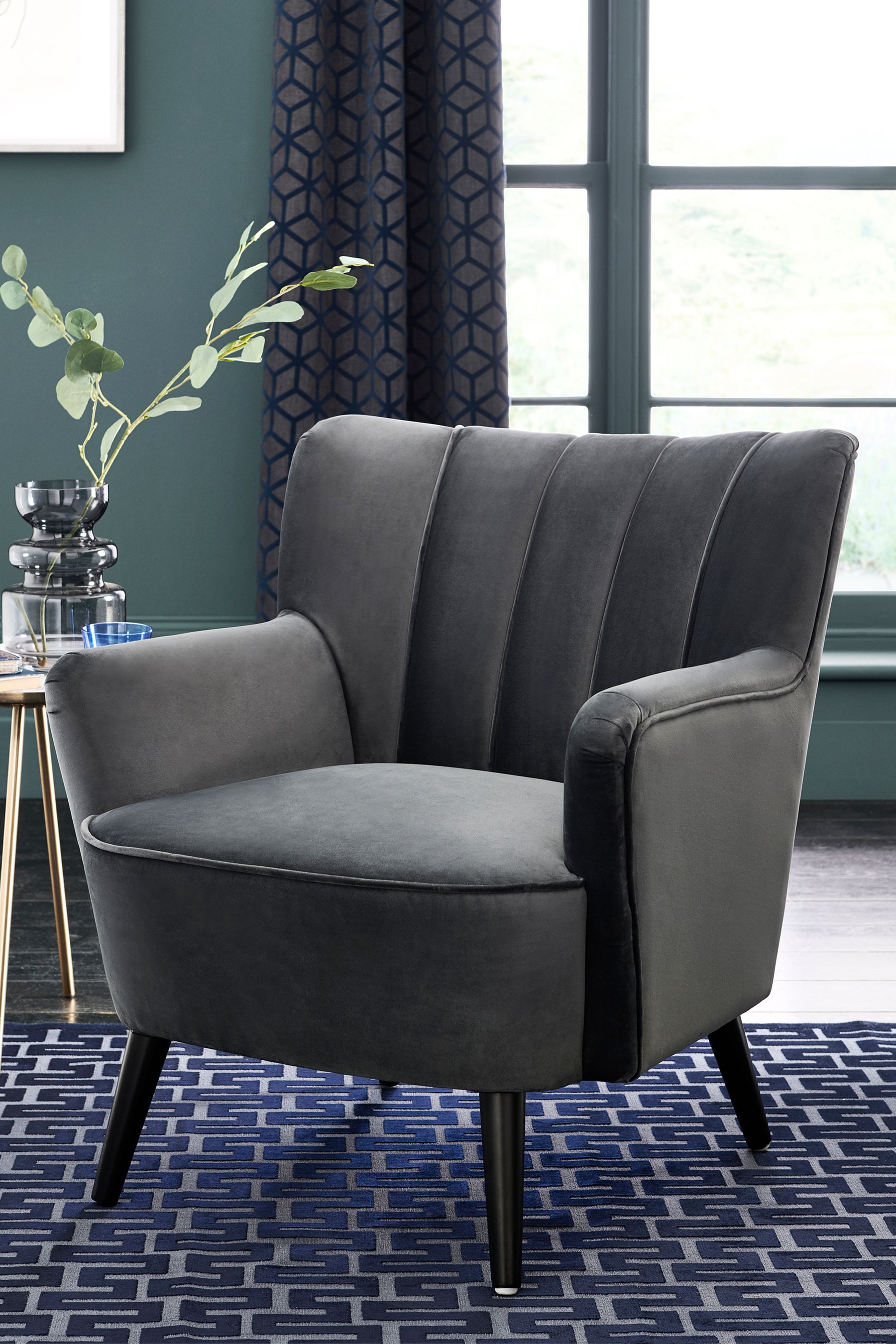 Buy Soft Velvet Dark Grey Rosie Accent Chair from Next Ireland