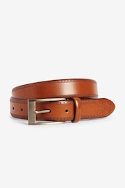 Tan Brown Signature Leather Brogue Belt - Image 3 of 4