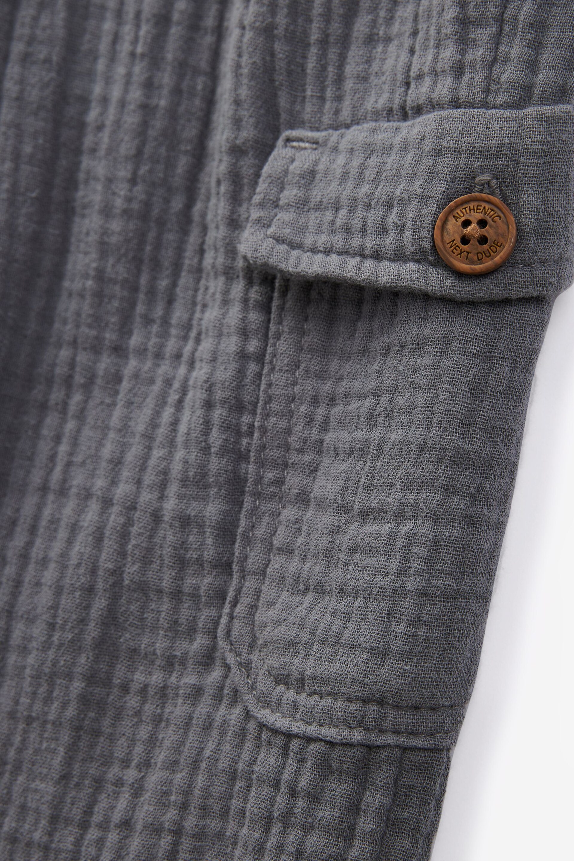 Grey Soft Textured Lined Cotton Trousers (3mths-7yrs) - Image 7 of 7