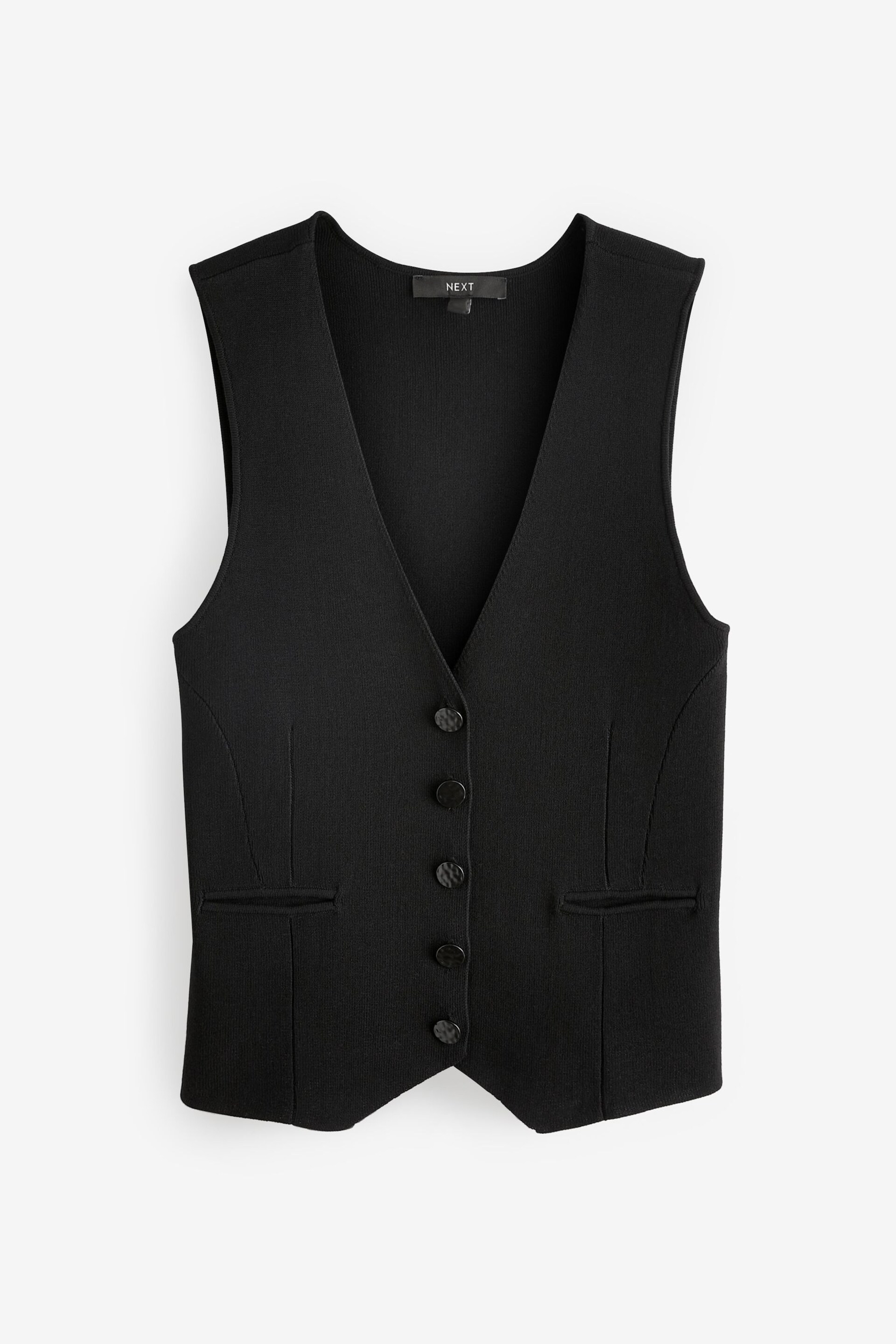 Black Button Through Knitted Waistcoat - Image 5 of 7