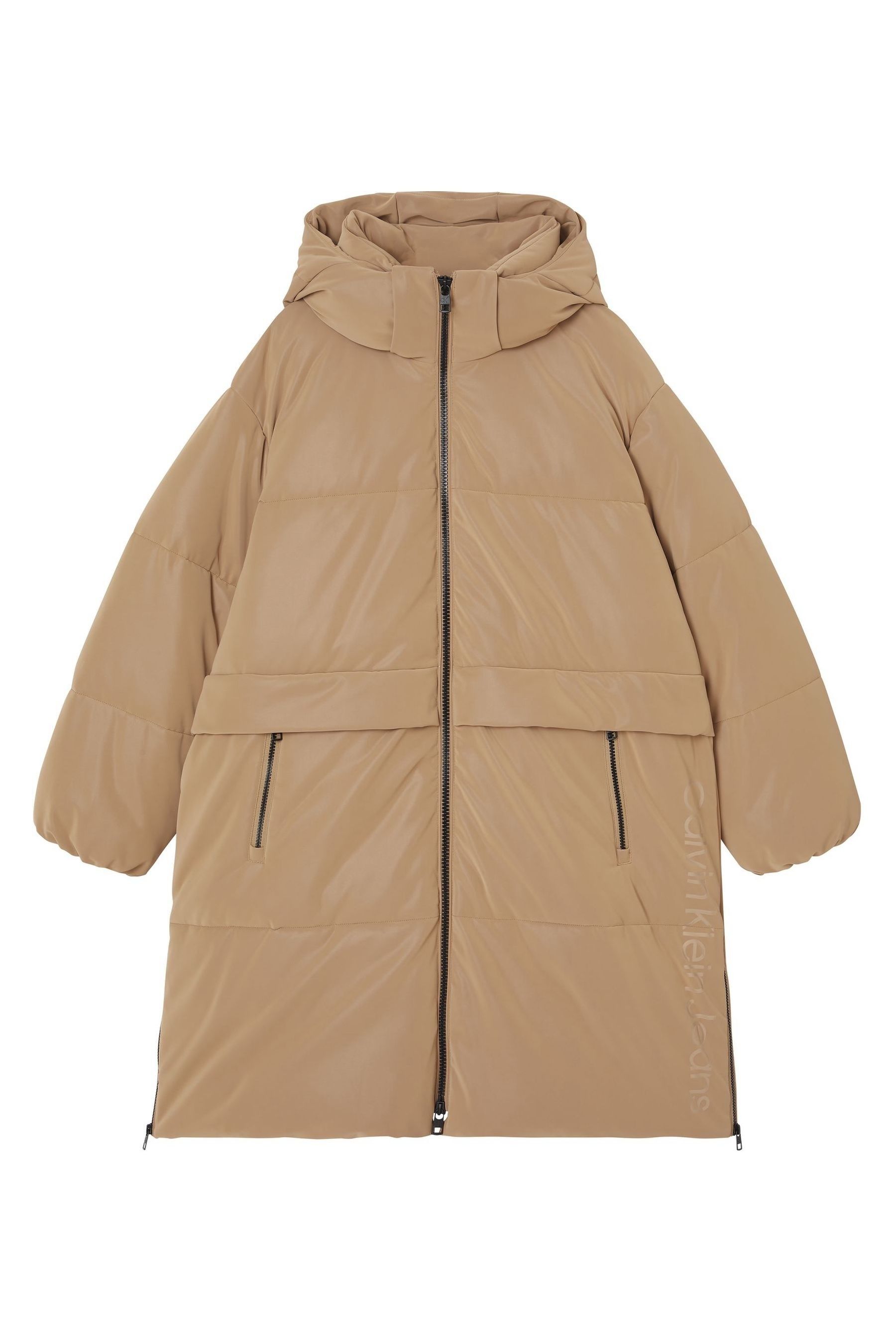 Suede puffer coat top