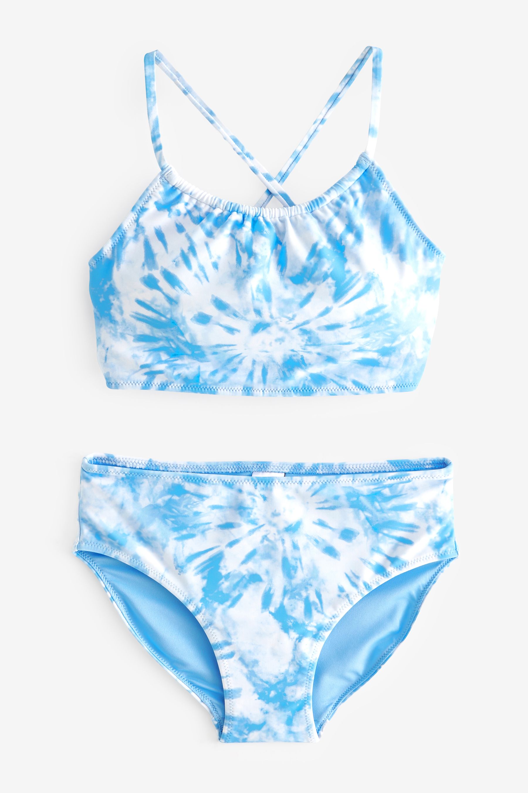Blue Tie Dye Lightly Padded Bikini 8 16yrs