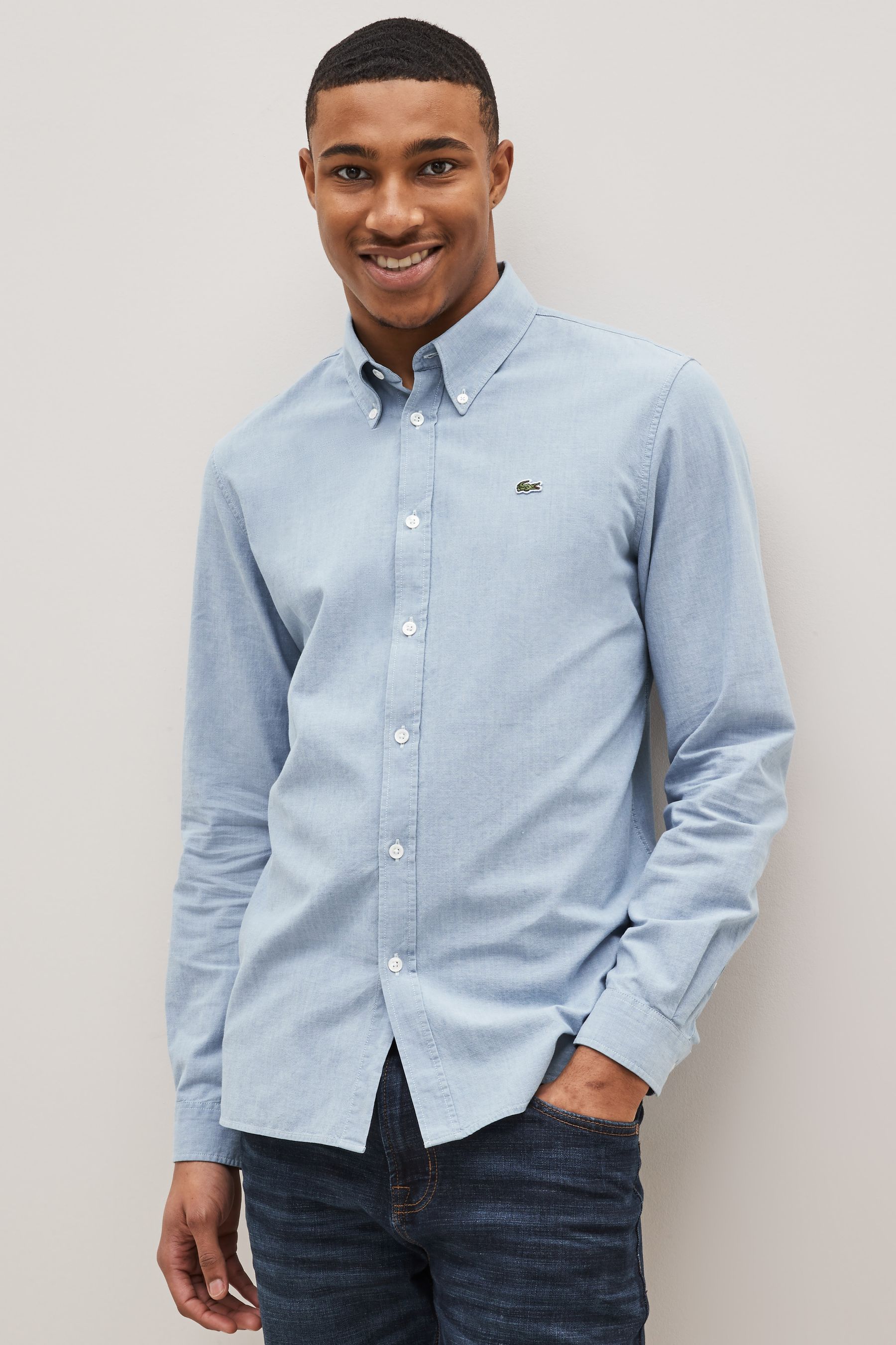 Buy Lacoste Blue Denim Shirt from Next Luxembourg