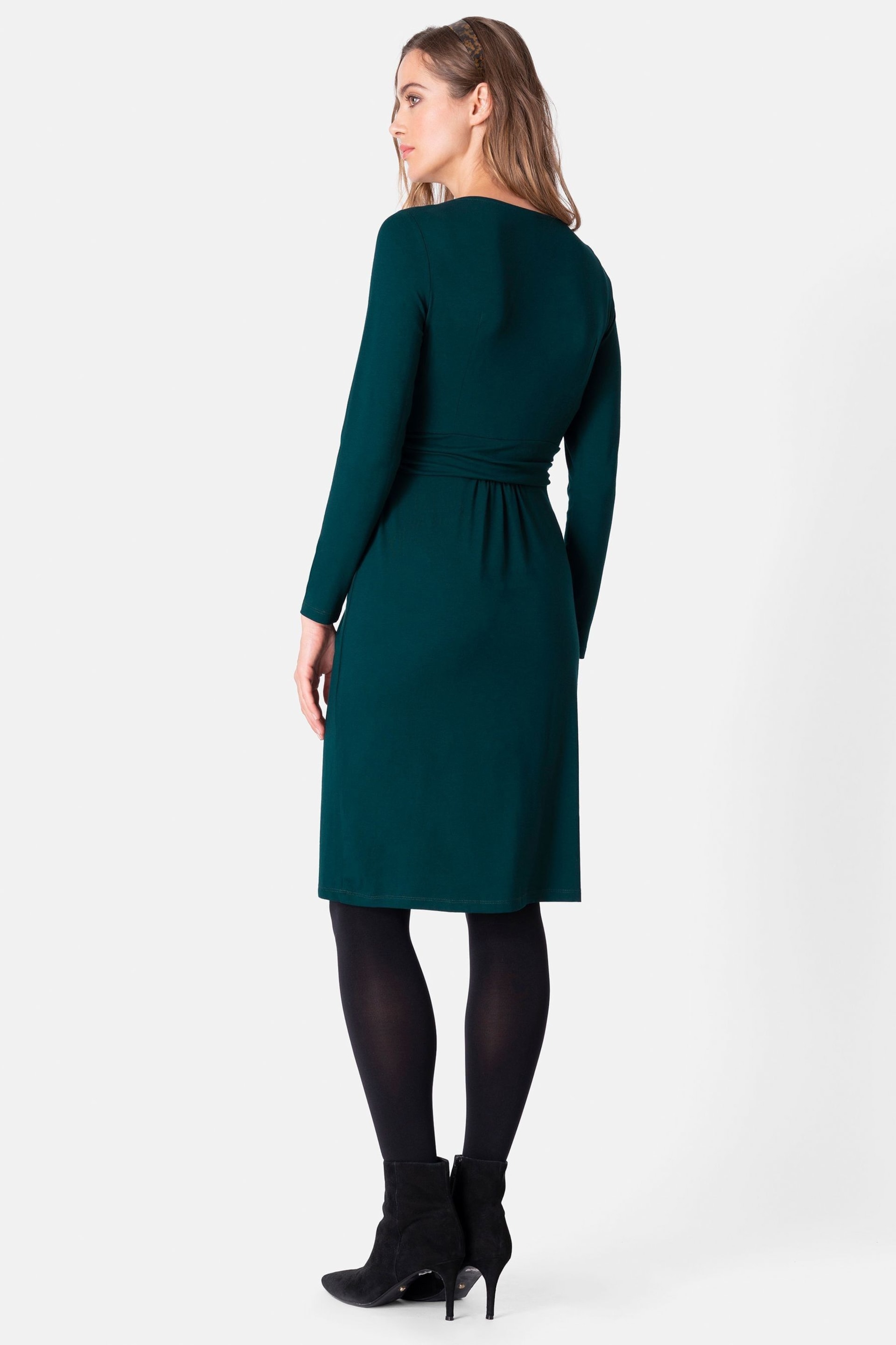 Seraphine Green Maternity And Nursing Pleat Detail Dress - Image 2 of 4