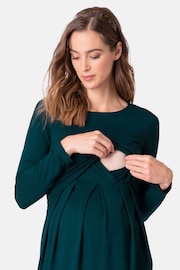 Seraphine Green Maternity And Nursing Pleat Detail Dress - Image 4 of 4