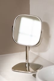 Robert Welch Silver Burford Pedestal Mirror x5 Magnification - Image 1 of 4