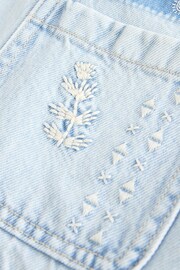 Mid Blue Embroidered Patch Denim Shacket (3-16yrs) - Image 4 of 4