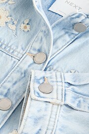Mid Blue Embroidered Patch Denim Shacket (3-16yrs) - Image 4 of 4