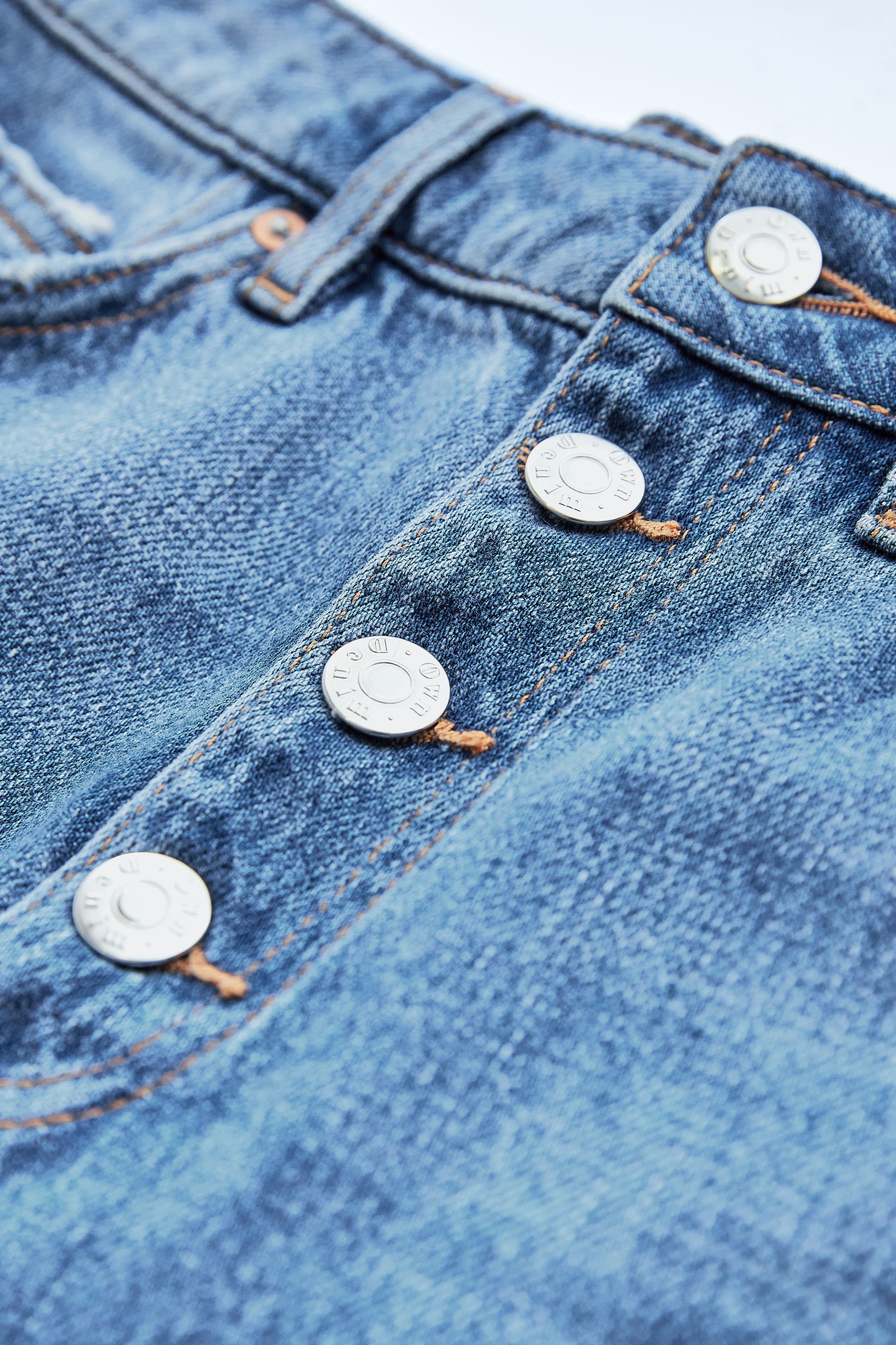 Buy Mid Blue Denim Button Front Wide Ankle Leg Jeans from Next Lithuania
