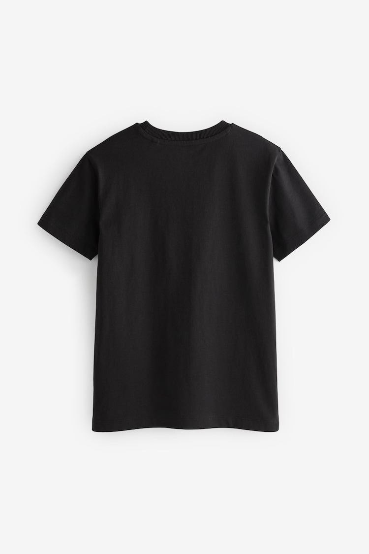 Black Cotton Short Sleeve T-Shirt (3-16yrs) - Image 2 of 2