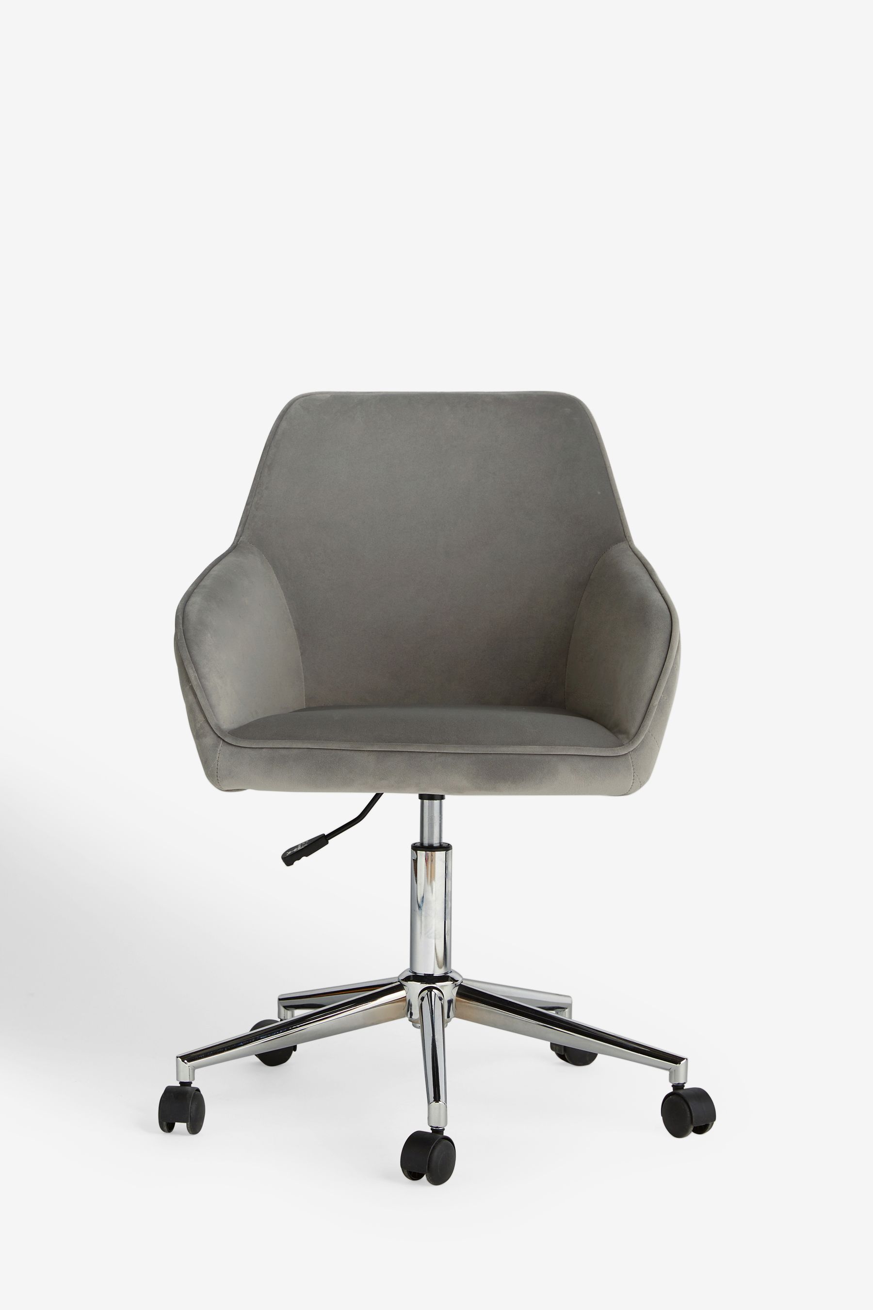 Soft Velvet Mid Grey Hamilton Chrome Leg Quilted Office Chair