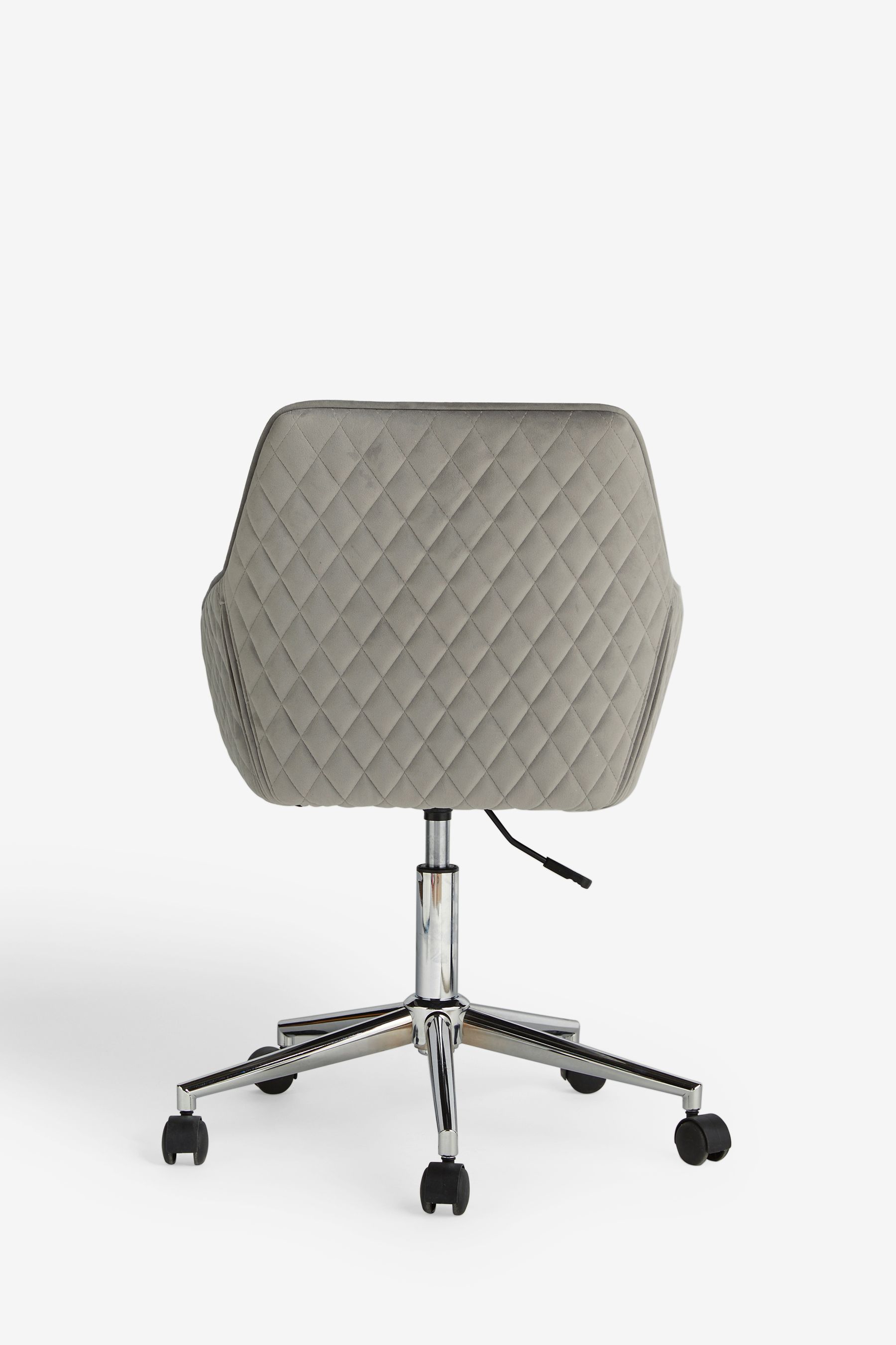 Soft Velvet Mid Grey Hamilton Chrome Leg Quilted Office Chair