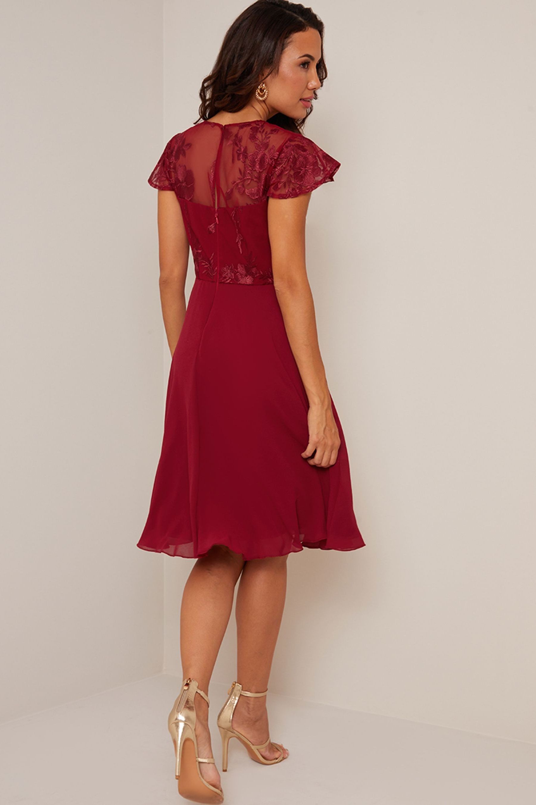 V neck embroidered dress new arrivals