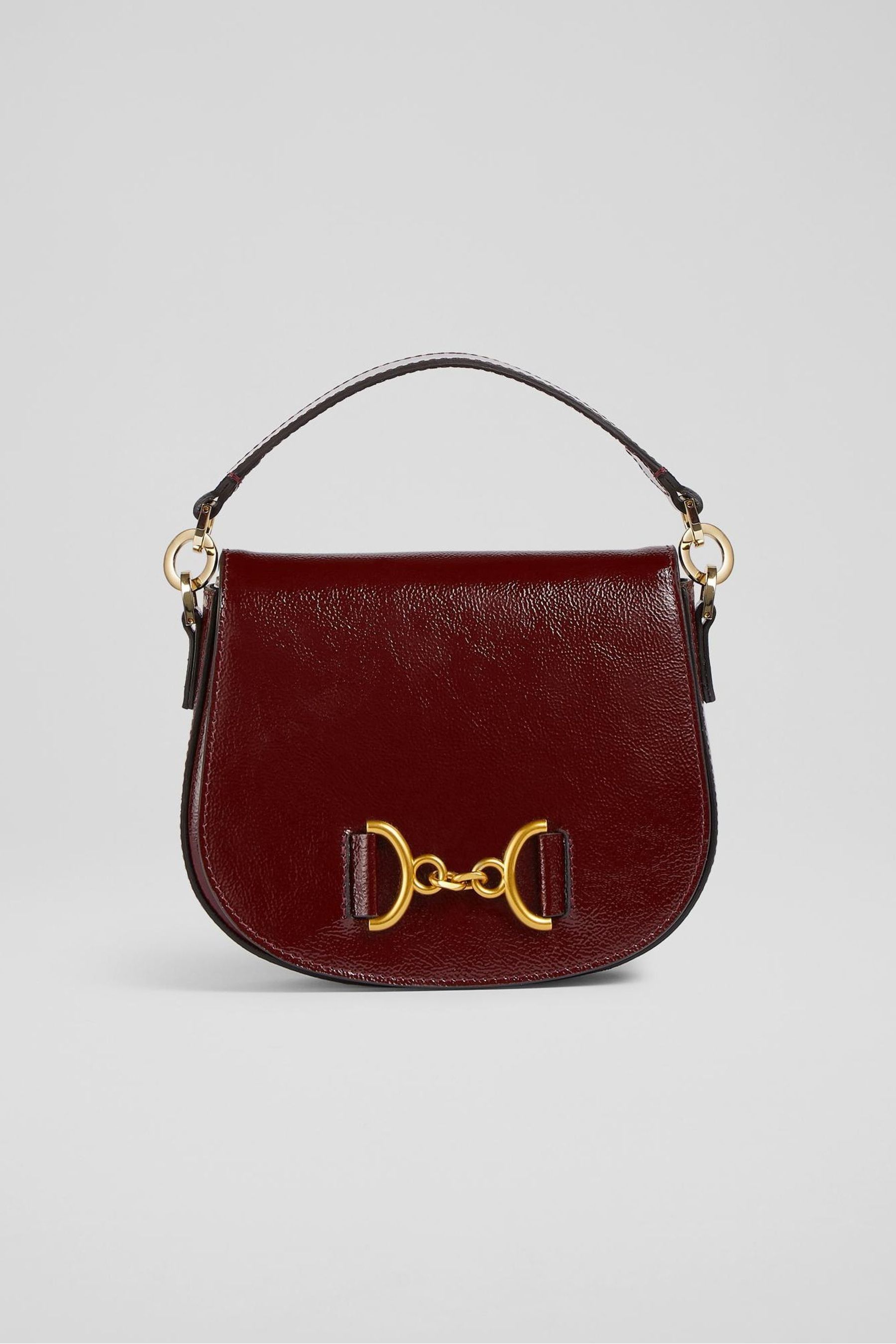Buy LK Bennett Red Sandra Crinkle Patent Leather Snaffle Detail Bag from the Next UK online shop
