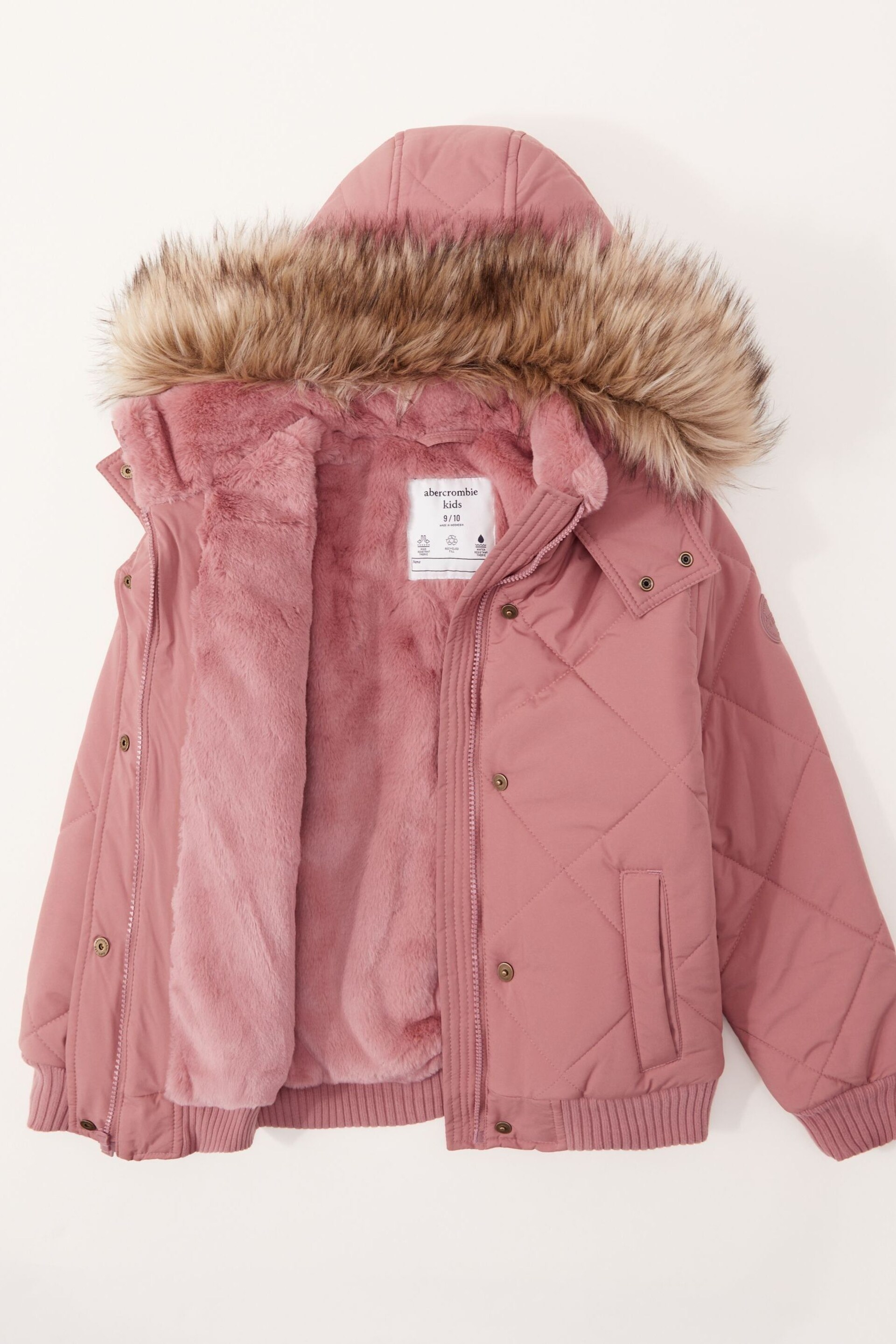 Abercrombie & Fitch Faux Fur Padded Coat - Image 3 of 8