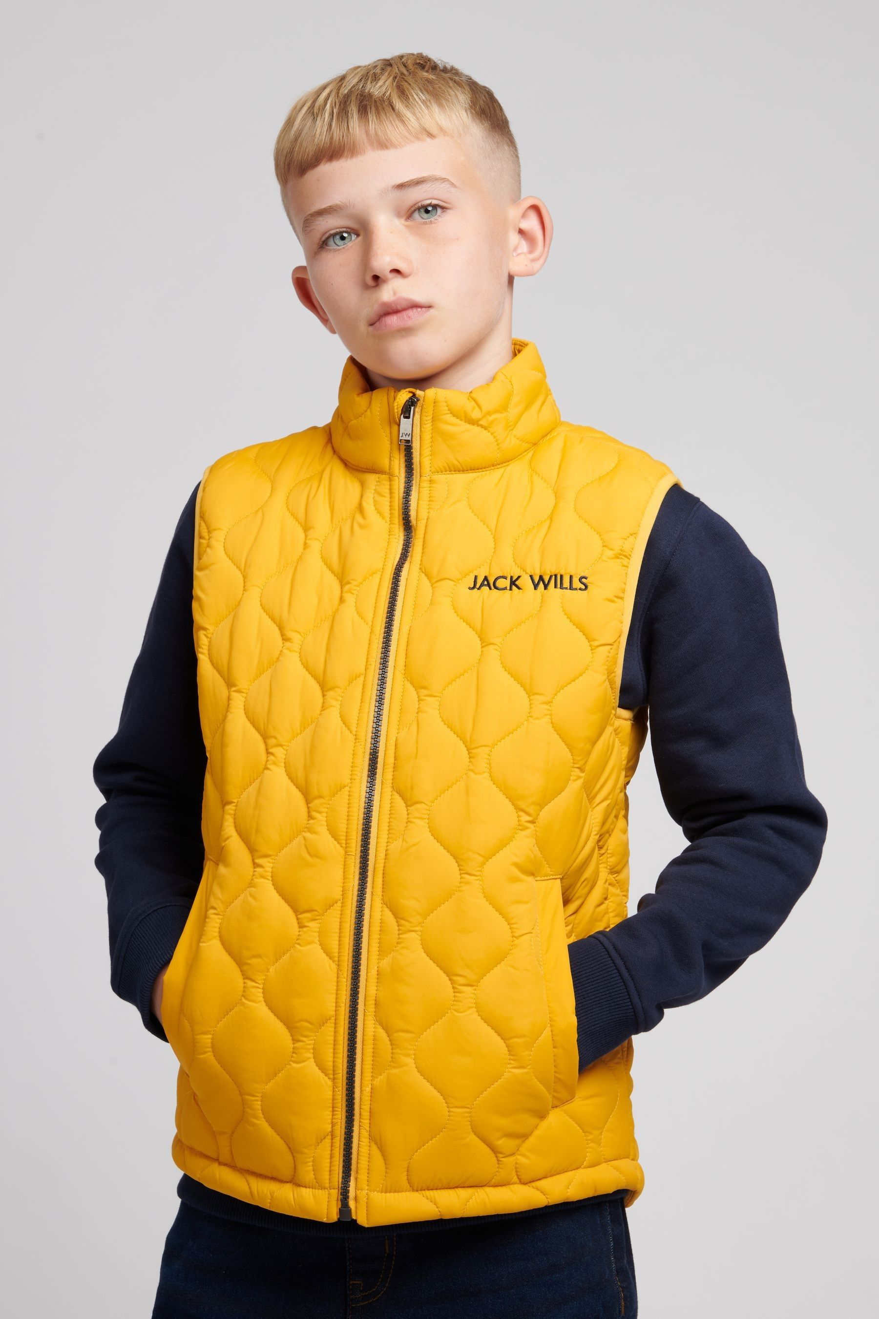 Buy Jack Wills Yellow Font Puffer Gilet from Next Luxembourg