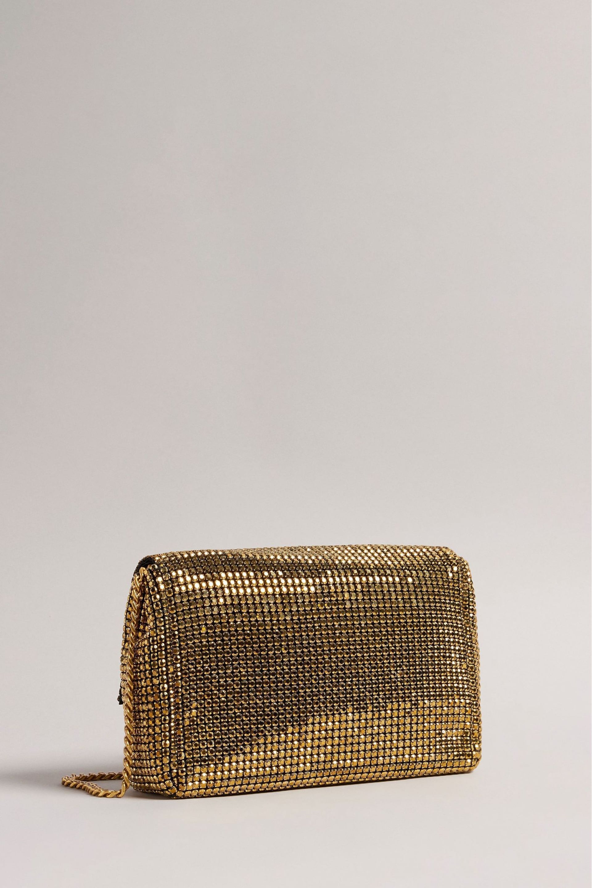 Ted Baker Gold Glitzet Crystal Baguette Clutch Bag - Image 3 of 5