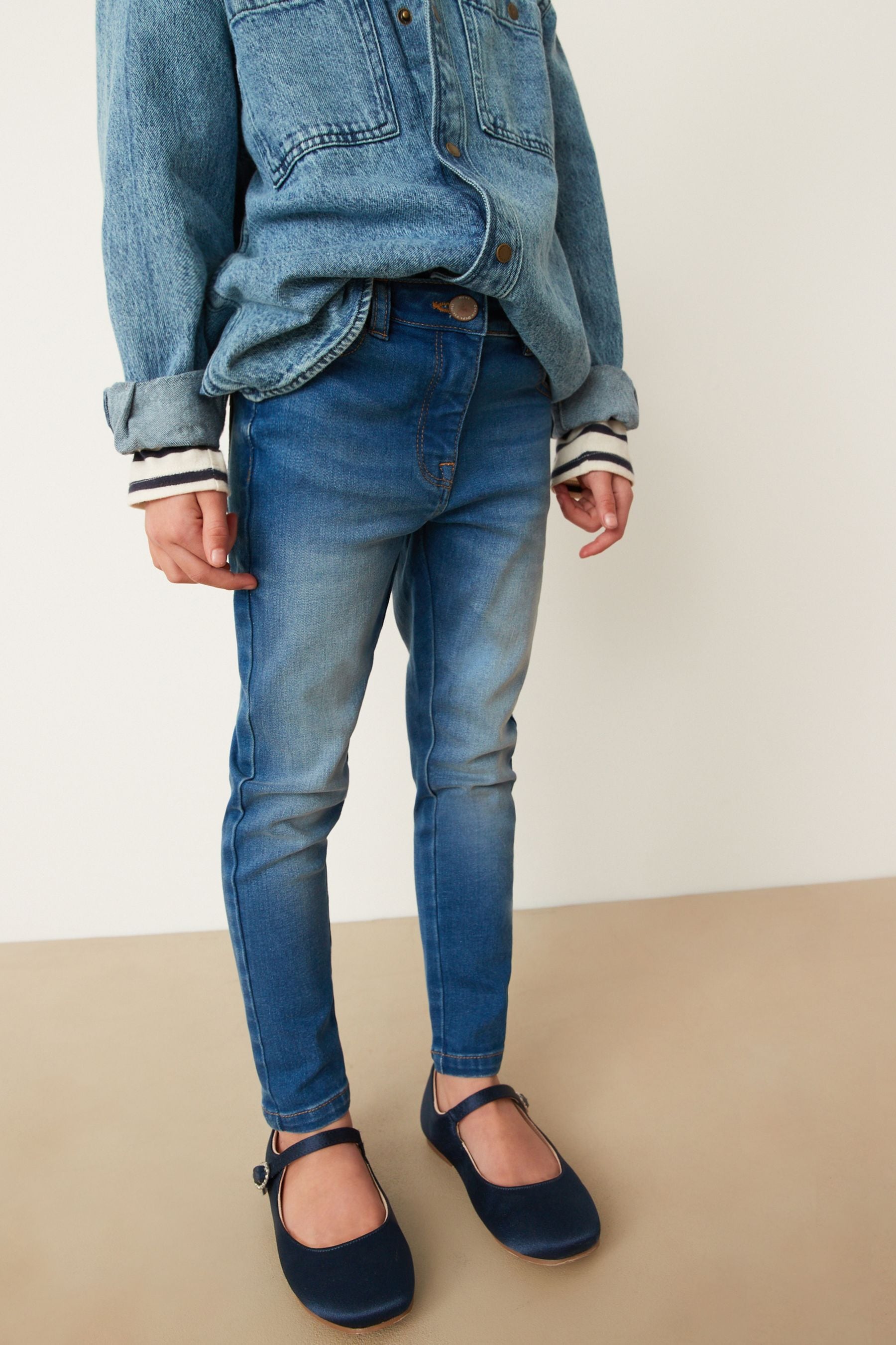 Buy Mid Blue Slim Fit Skinny Jeans 3 16yrs from Next Luxembourg